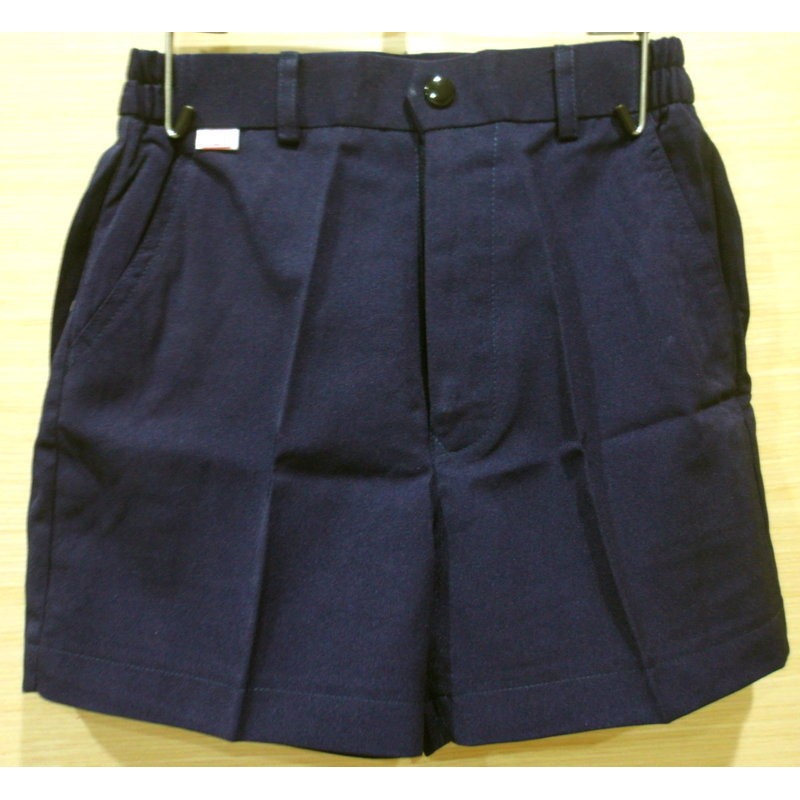 全新 學生褲－制服短褲－藍色短褲－夏季短褲 (黑藍色-鬆緊帶款)