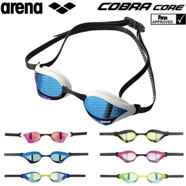 現貨日本製（3色)有限量版綠色可供選擇Arena COBRA CORE AGL-240M 泳鏡 防霧蛙鏡 鏡面處理鍍膜
