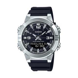 CASIO十年電力數位AMW-870全新設計雙顯休閒錶(膠帶款/不鏽鋼款) 共2款可選