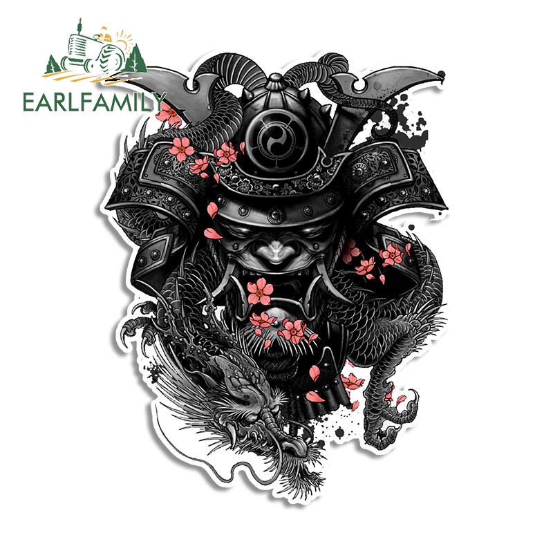 Earlfamily 13cm 日本武士泉武士汽車貼紙時尚摩托車電動自行車 DIY 貼花遮擋划痕衝浪板滑板汽車造型