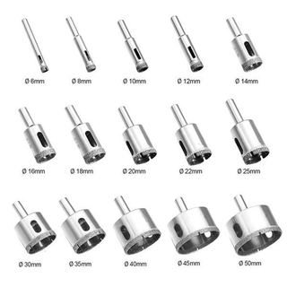 10 15pcs 石材開孔器 6mm 50mm 鑽石開孔器金鋼石開孔器適用 大理石 花鋼石 玻璃 磚頭 水泥磚 蝦皮購物