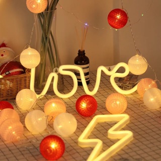【雪花氣球】連體LOVE霓虹燈 字母燈 造型燈 LED燈 求婚佈置 告白 燈飾 情人節 氣氛燈 造型燈 拍照道具