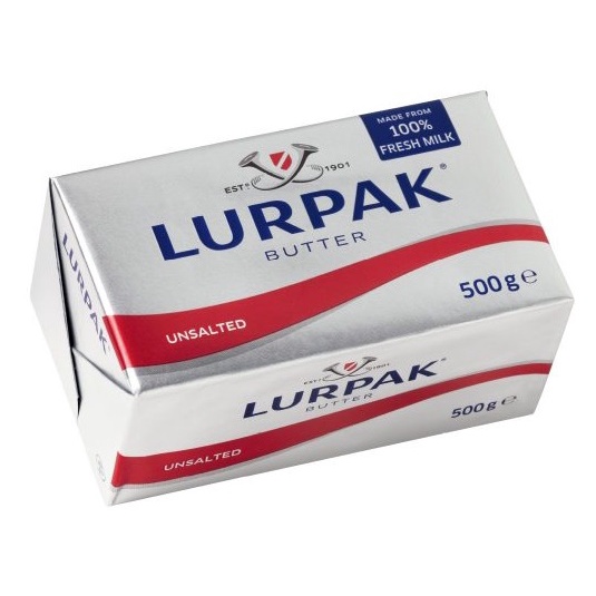 ※限冷凍宅配【捲髮阿嬤的柑仔店】＃Lurpak＃丹麥無鹽發酵奶油 500g/塊