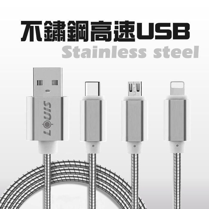 ※瘋狂上市※LOUIS不鏽鋼傳輸線2.4A高速充電線 i7 iPhone 7 Plus iPhone 6s i6快速出貨