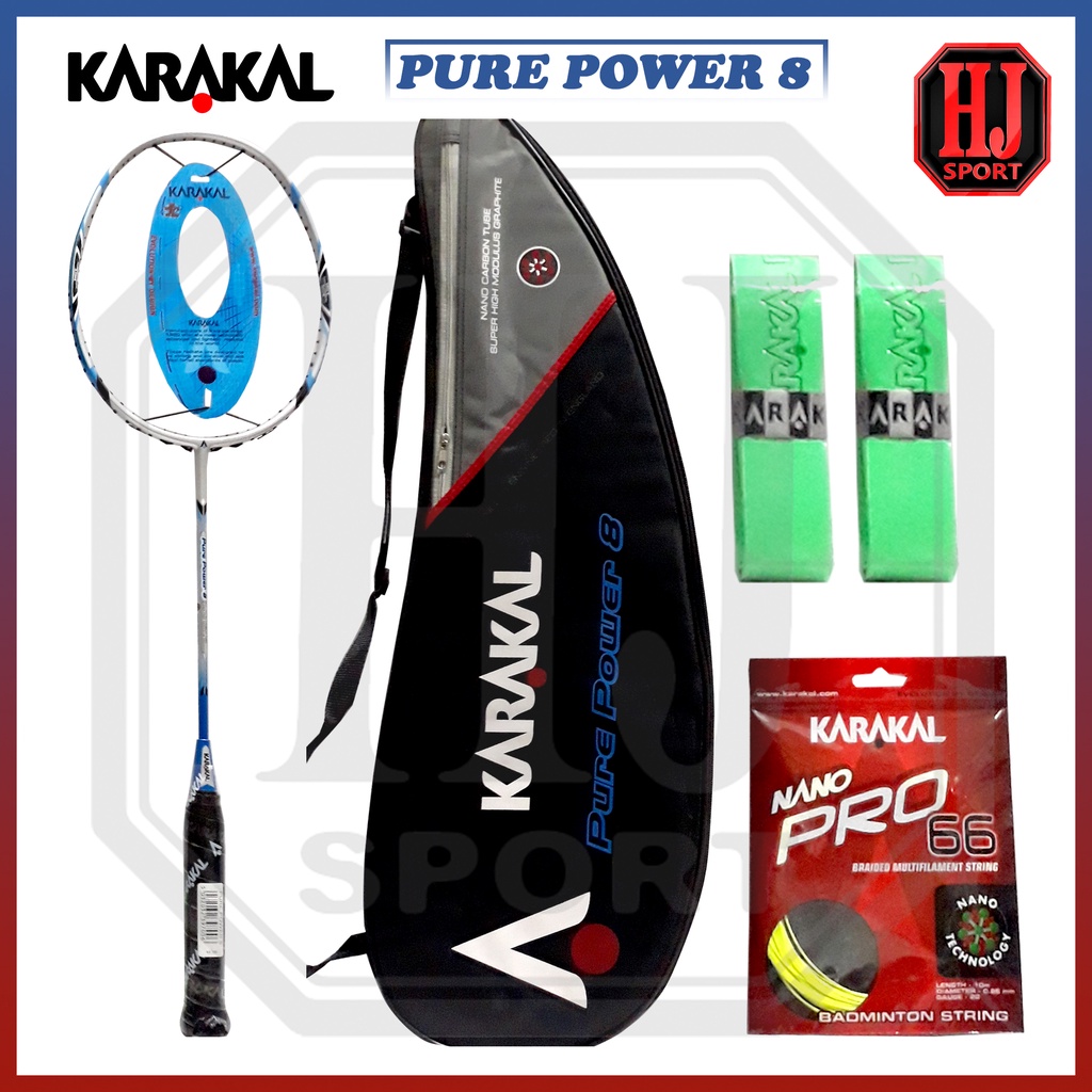 原創 Karakal Pure Power Racket 8 Bonus 羽毛球 T 恤線包