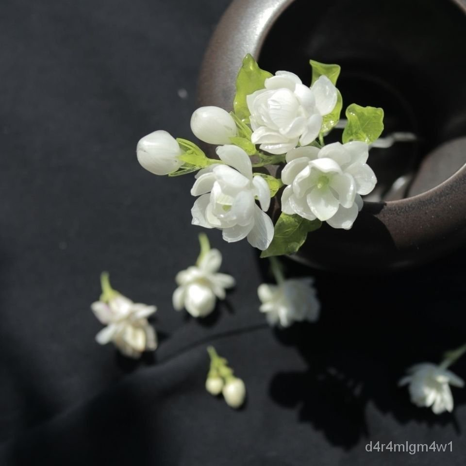 爆款推薦纏花髮飾熱縮花茉莉花髮簪髮釵長流蘇步搖保色簪子漢服熱縮接定製 11月1日發完 蝦皮購物