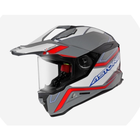 ASTONE-MX800 BF9  水泥灰 / 紅色  複合式全罩 越野型 多功能安全帽  全罩式安全帽 享贈品