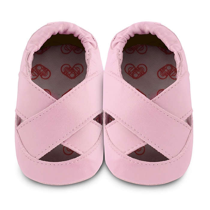 英國 shooshoos 安全無毒真皮手工鞋/學步鞋/嬰兒鞋_淡粉芭蕾舞鞋A-18/XL（福利品）