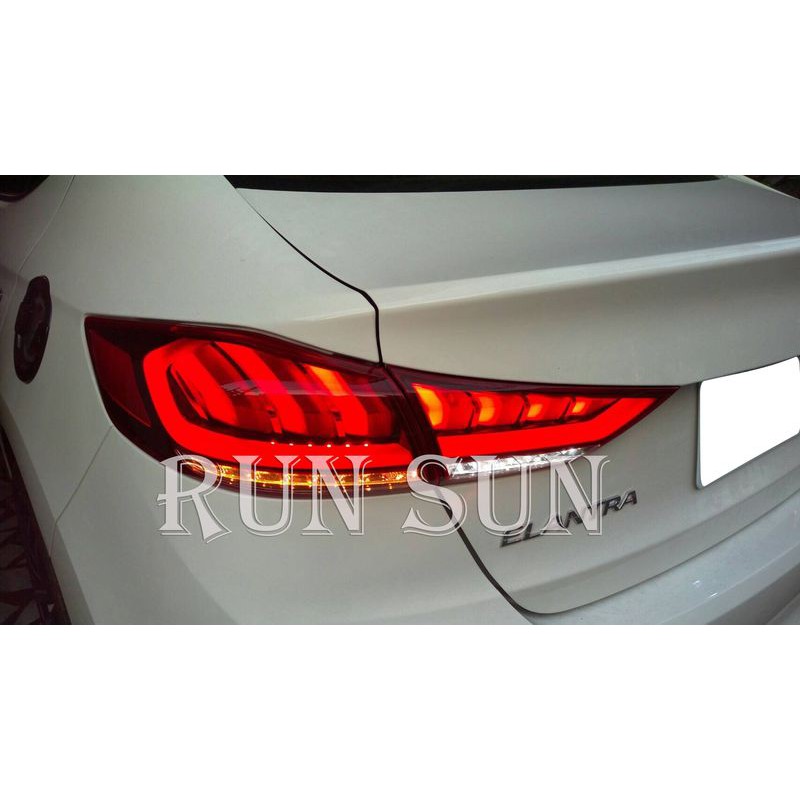 ●○RUN SUN 車燈,車材○● 全新現代 NEW ELANTRA 愛捷達 全LED紅白光柱 尾燈 倒車燈 跑馬方向燈