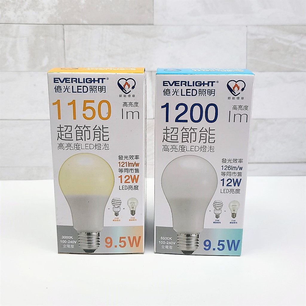 【三角貓屋】EVERLIGHT億光 超節能高亮度LED燈泡 9.5W 等同市售12.5W E27 白光黃光 C20020