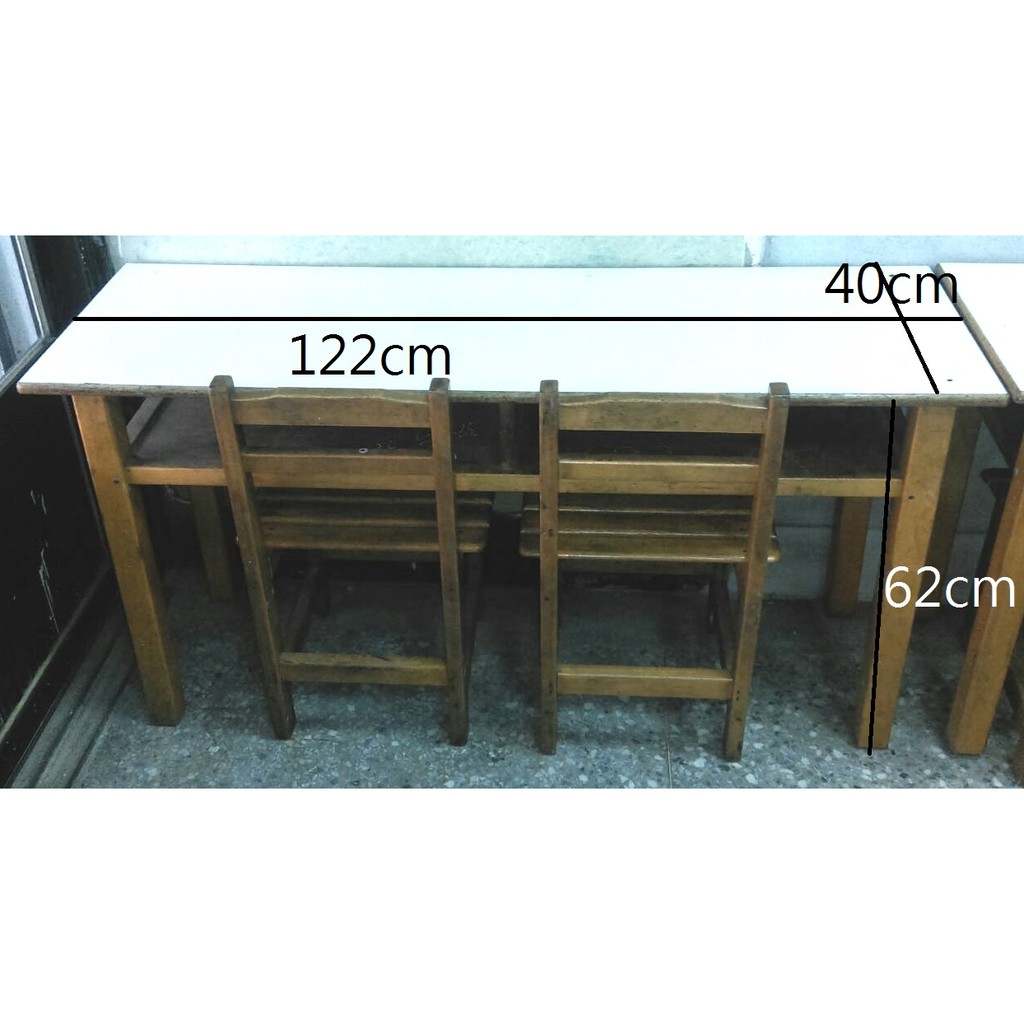 【自行運送】校用課桌椅  一桌二椅  木頭桌 木頭椅  木頭桌椅 嬰幼兒 兒童 幼童 國小學童 國中 學校 烤肉 庭園