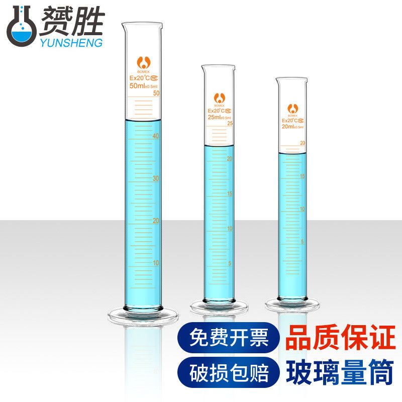 CK51★玻璃量筒實驗室用5 10 25 50 100 250 1000ml帶刻度2L小量杯化學