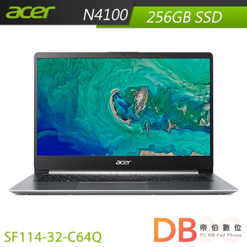 ACER 宏碁 Swift 1 SF114-32-C64Q 14吋 筆電 N4100/4G/256G 銀