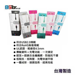 貝仕達6A水管線Type-C/Micro/ios
