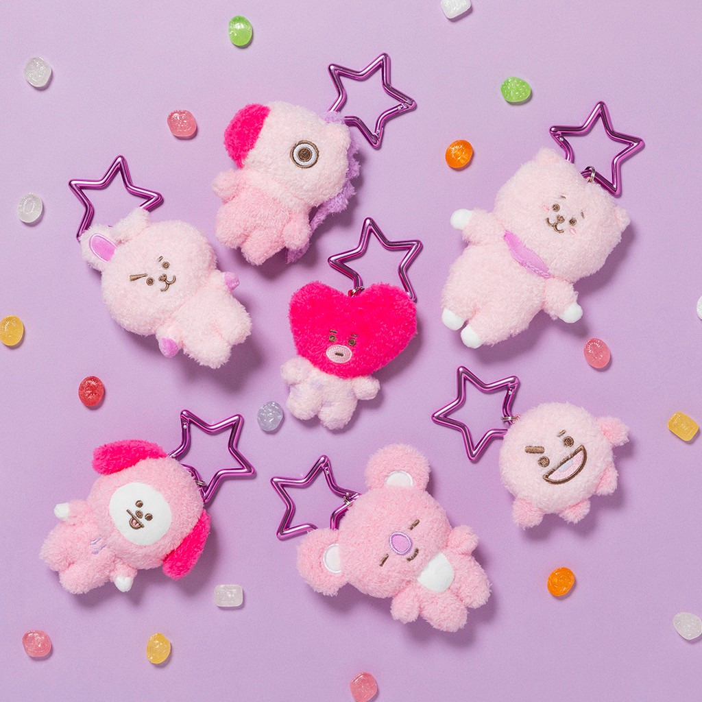現貨 Bt21 粉紅絨毛吊飾 日本限定 蝦皮購物
