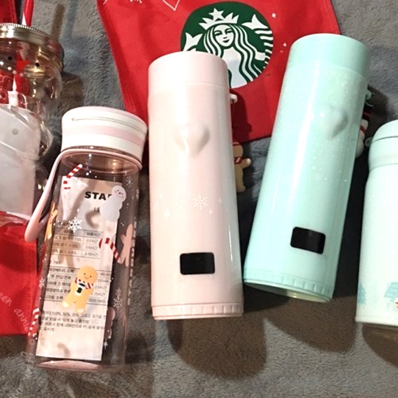 2017 韓國 Starbucks 星巴克 聖誕版 Christmas 現貨 薑餅人 吊飾 LED 保溫杯 355ml