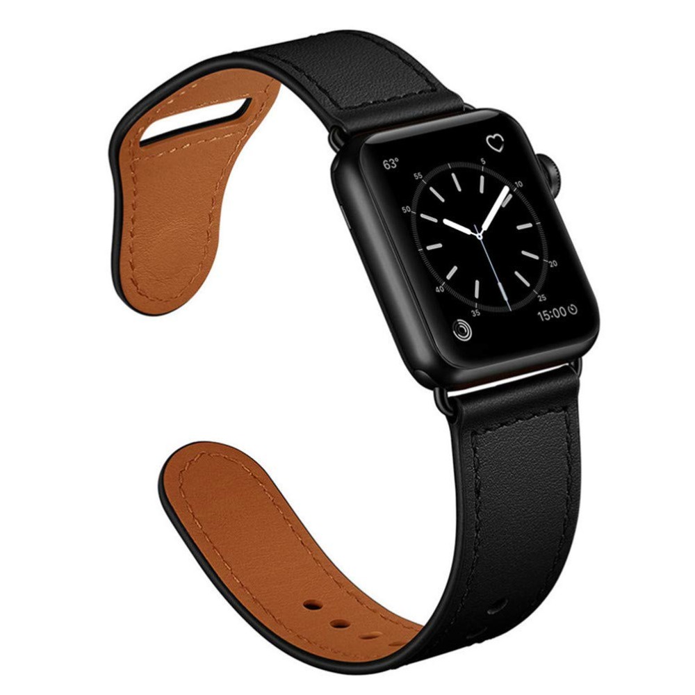 適用於蘋果手錶8錶帶 Apple Watch 8 手工真皮錶帶 單圈牛皮錶帶8 7 SE 6 5 4 代可用 雙色錶帶