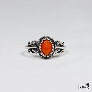 【如願】Lotas 天然MOMO桃紅珊瑚 925純銀復古可調式戒指