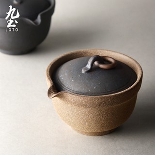 九土日式手工粗陶茶壺一壺二杯旅行組兩人茶具復古旅行茶具日式茶具手抓壺個人茶具泡茶茶具組品茗杯茶盤手提布袋CHR0594