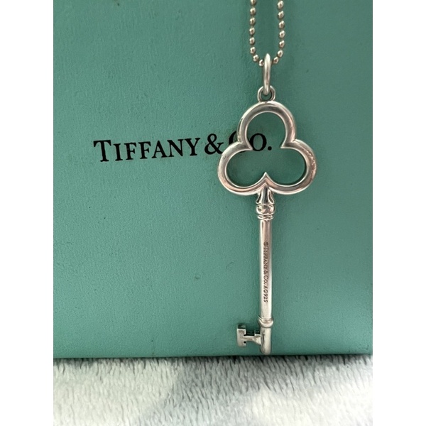 TIFFANY&amp;CO真品三葉草鑰匙項鏈