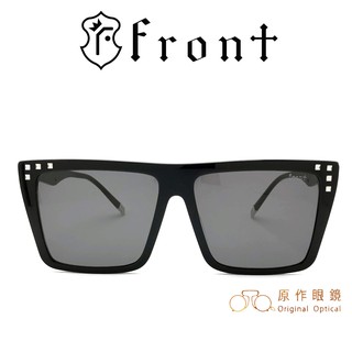 Front 太陽眼鏡 Grace Gd009 (黑) 灰色鏡片 韓系潮流 方框 墨鏡【原作眼鏡】