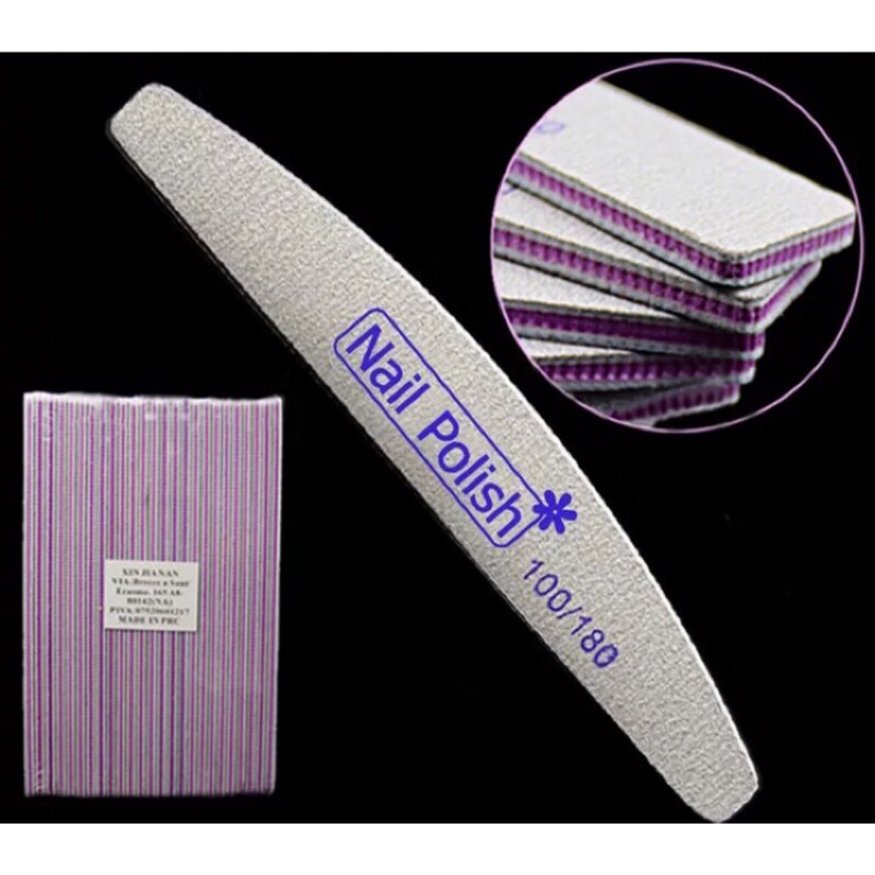 100 180目磨砂棒 美甲指甲剉半月形金剛砂剉條打磨條 Lala小屋 蝦皮購物