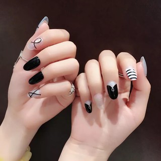 魔西‧韓國少女—黑白系列個性指甲油膜/光療/一般/防水持久/全貼款/透氣不傷甲/環保無毒/孕婦小孩安心用