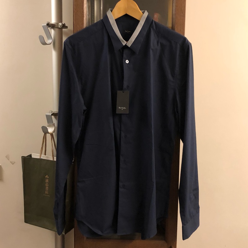 Paul Smith 深藍灰領襯衫，L號適合177-183CM，全新只有一件~