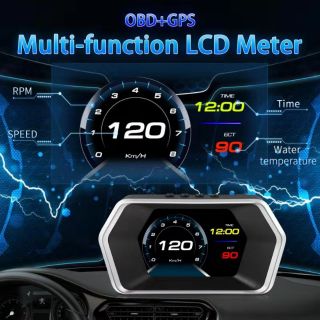 Super Power-E 液晶螢幕抬頭顯示器（直插OBD2孔或Usb雙用，內建GPS安裝簡單所有車都可使用