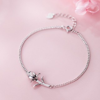 【Blossom】 925銀 時尚玫瑰花手鍊 玫瑰手鍊 玫瑰 閨蜜手鍊 銀鍊 銀手環 抗過敏 禮物S2798