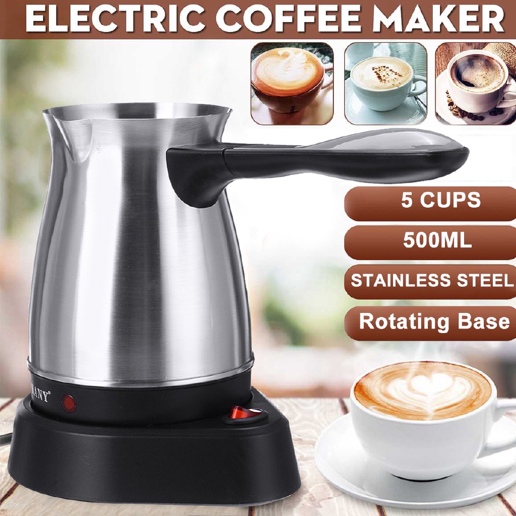 電動咖啡機不銹鋼便攜式希臘咖啡壺電動摩卡壺辦公室咖啡壺
