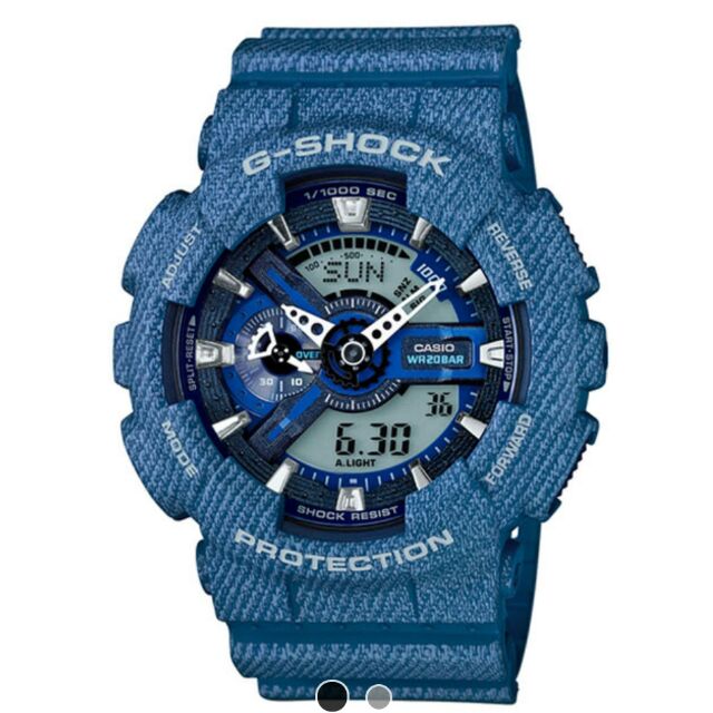 專櫃購買/二手9成新/卡西歐CASIO/G-Shock/正品/經典丹寧休閒時尚腕錶/手錶/丹寧