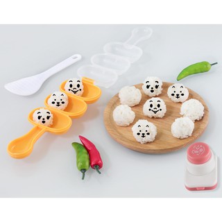 ☀孟玥購物☀搖搖樂飯團模具 飯團神器 付勺子 DIY飯糰模具 海苔壓花器 表情壓花小孩愛上吃飯