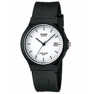 【神梭鐘錶】CASIO WATCH 卡西歐都會風性格考試單日期指針白面黑腕錶 型號 : MW-59-7EVDF
