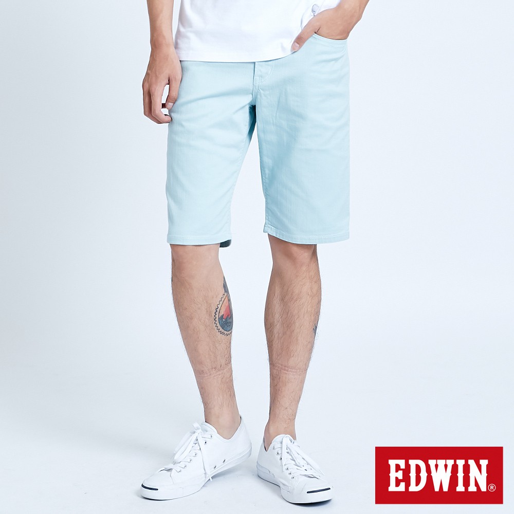 EDWIN EDGE五袋綠線休閒短褲(淺綠色)-男款