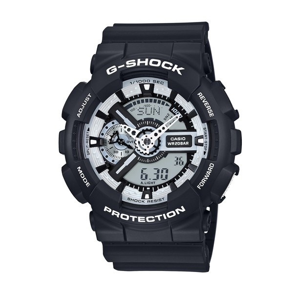 【CASIO】卡西歐G-SHOCK系列耐衝撞防水200米運動錶GA-110BW-1A 宏崑時計 台灣卡西歐保固一年