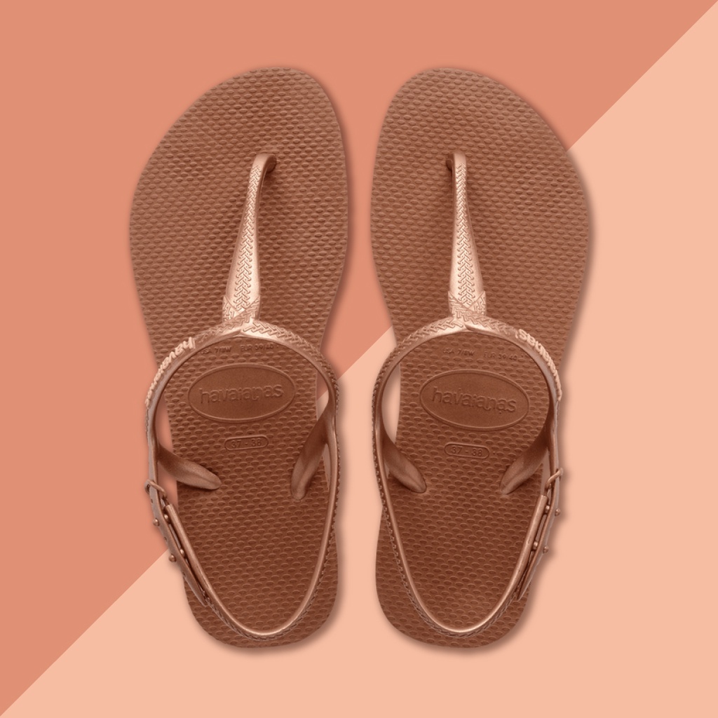 【老費】HAVAIANAS Twist 巴西 原裝進口 哈瓦仕 鞋帶可調 編織 防水 T字 涼鞋 / 銅棕色