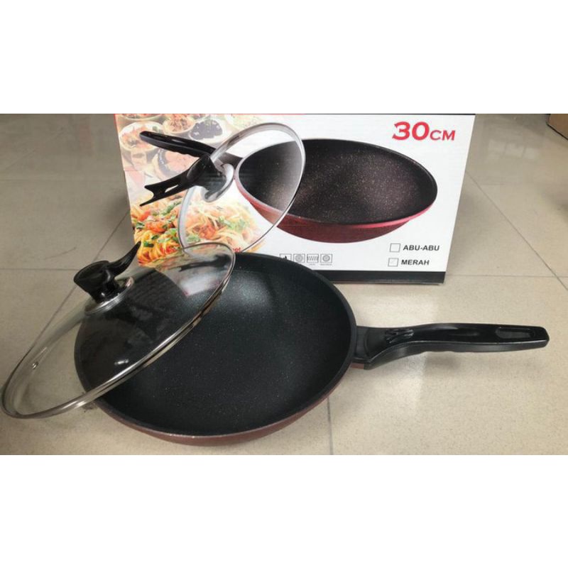 Hc WOK PAN 30CM 陶瓷煎鍋炒鍋高品質不粘煎鍋 30CM