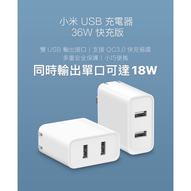 【全新未拆封】小米USB充電器36W快充版