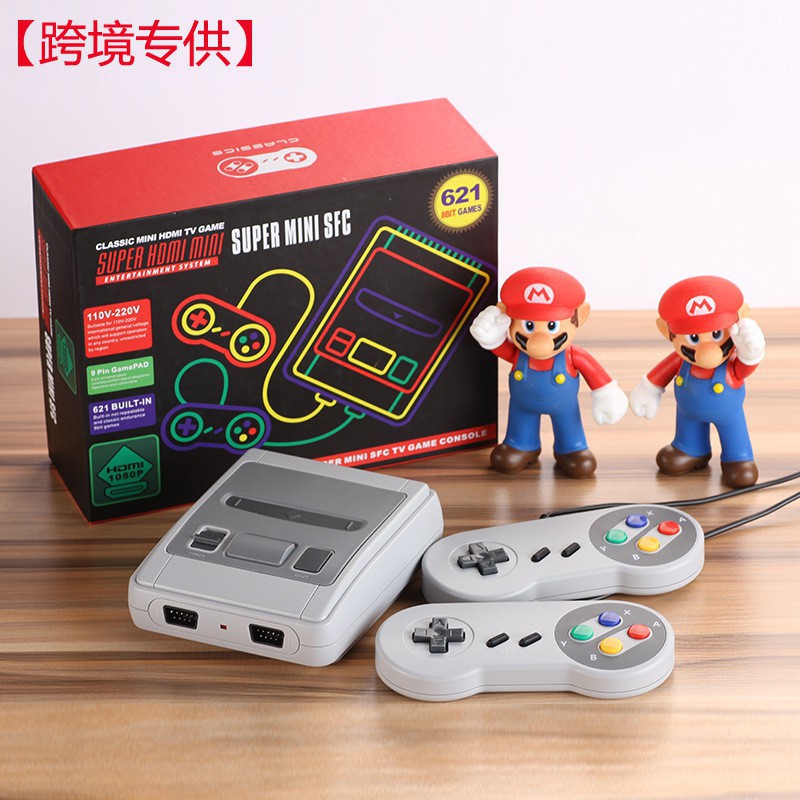 快購精品百貨任天堂 SFC美版迷你游戲機 SNES HDMI高清紅白機雙人對戰內置621款遊戲 超任 迷妳遊戲機