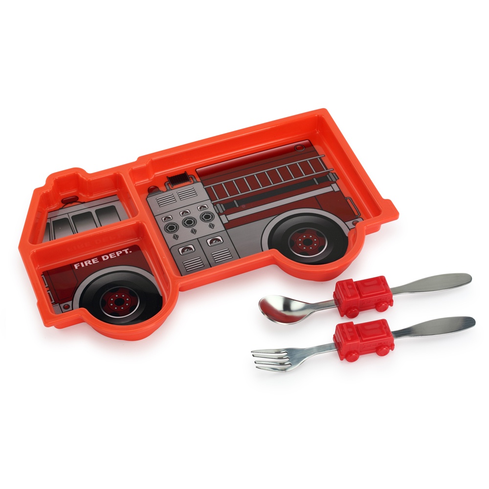 KIDS FUNWARES - 造型兒童餐盤組-消防車