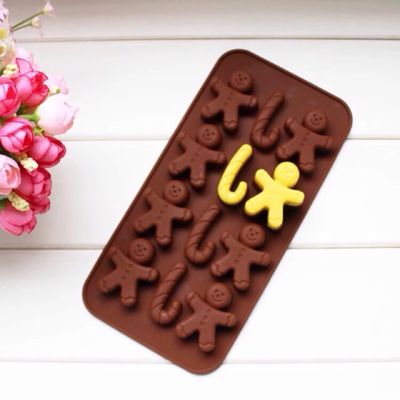 ［矽膠模］聖薑餅人造型矽膠模 手工皂模 防蚊香磚模 巧克力模