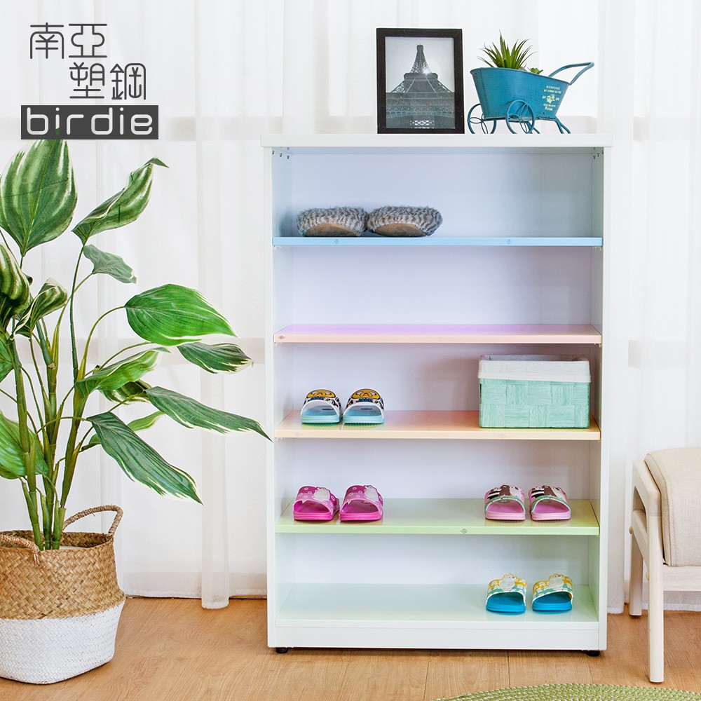 【Birdie南亞塑鋼】2.2尺五格開放式防水塑鋼收納櫃/鞋櫃/置物櫃 (CB02203)