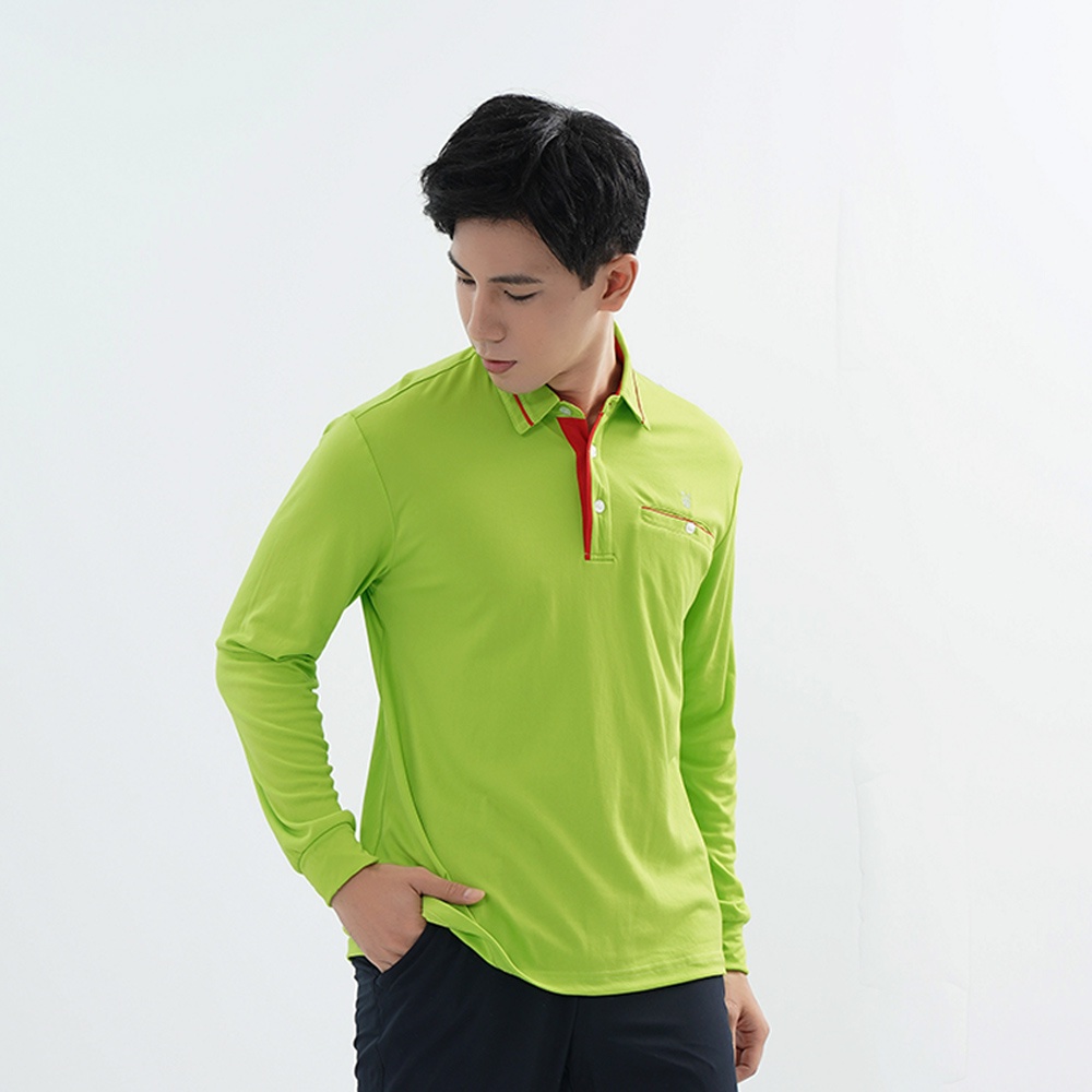 【遊遍天下】台灣現貨-男款抗UV吸濕排汗機能POLO長衫 GL1031 / 果綠