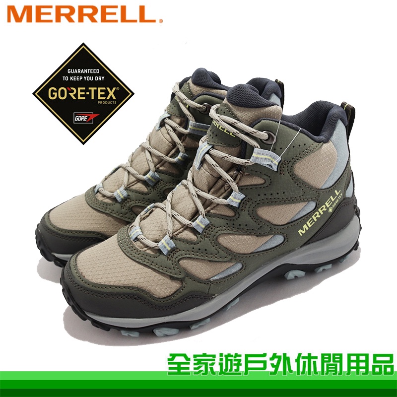 【全家遊戶外】MERRELL 美國 女 WEST RIM SPORT GTX 中筒登山鞋 苔綠/卡其 ML036558