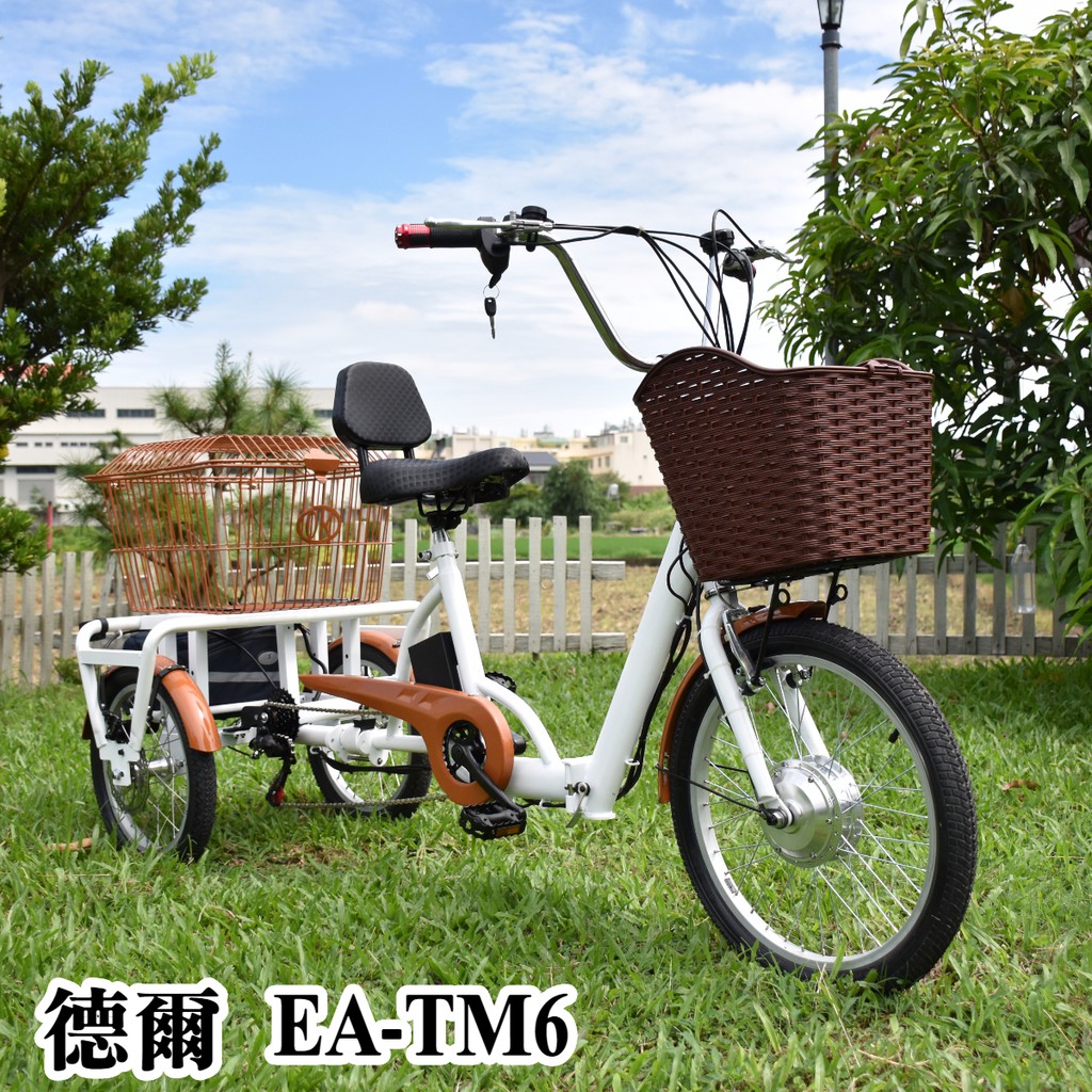 德爾綠能【EA-TM6 / 電動三輪車】台灣製造 寵物電動三輪車 搭配Shimano6速變速器 碟煞版
