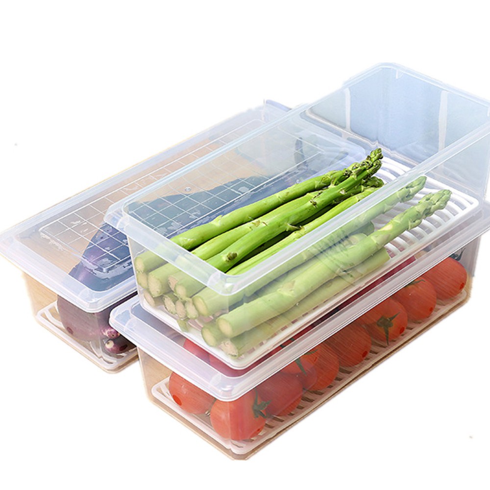 【熊愛貝百貨】長方形瀝水保鮮盒 海鮮魚類肉類解凍盒 筷子湯匙收納盒