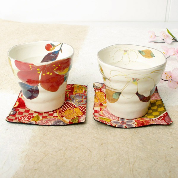 ~*蝦皮代開發票*~ 日本 和藍 美濃燒陶瓷 花迴廊 馬克杯 手繪水彩花卉 咖啡杯 對杯 禮物