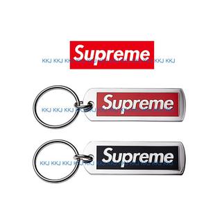2014 Supreme Metal Tag Keychain Box Logo 金屬鐵牌 鑰匙圈 黑 紅 現貨