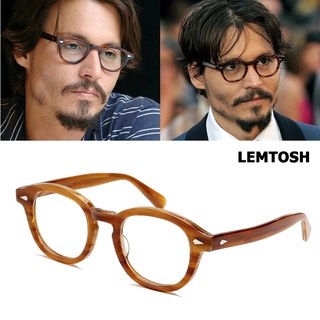 高品質醋酸纖維鏡框 Johnny Depp Lemtosh 風格眼鏡框復古圓形品牌設計眼鏡